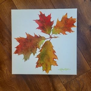 Fall Leaf Watercolor on Canvas Panel.  12" x 12" (1 of 5)